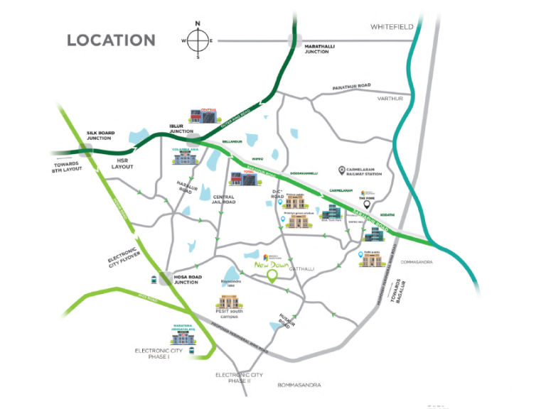 New Dawn Row Villaslocation-map